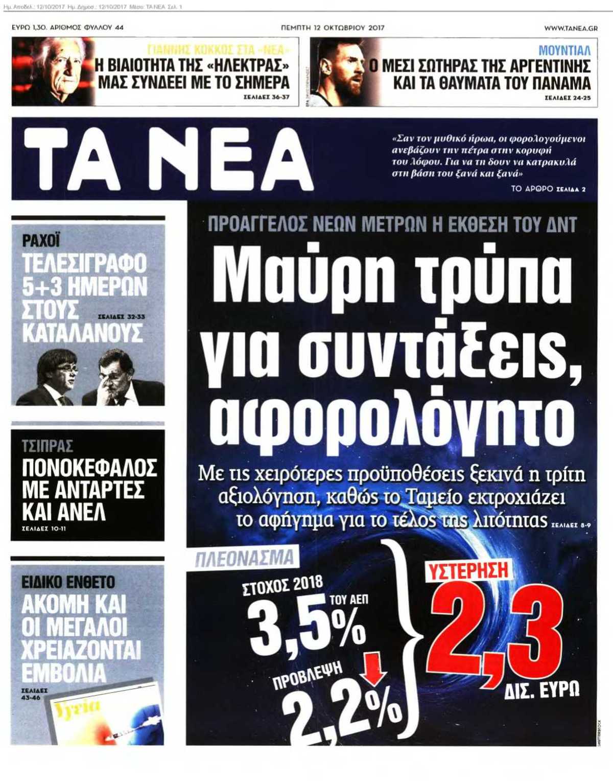 ΤΑ ΝΕΑ 12-10-2017
