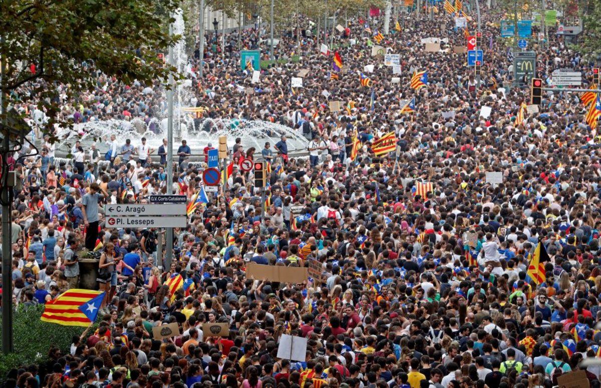 Καταλονία διαδήλωση απεργία