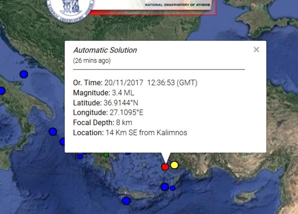 Σεισμός κοντά στην Κάλυμνο – Έγινε αισθητός και στην Κω