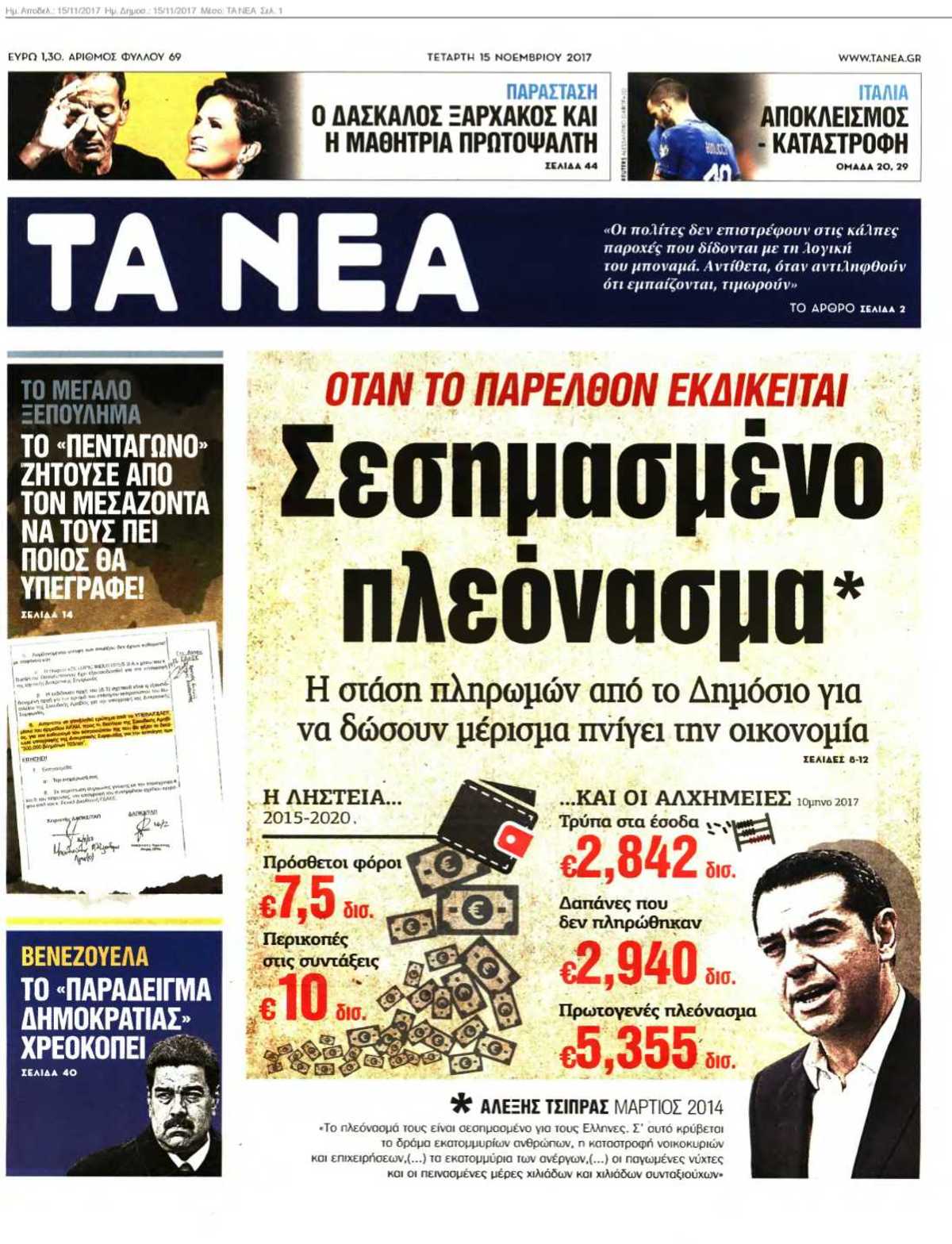ΤΑ ΝΕΑ 15-11-2017
