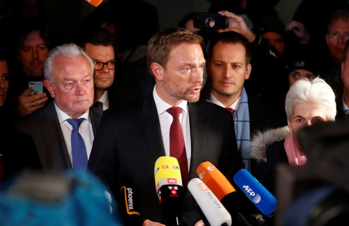Κρίση στην Γερμανία – Αποχώρησαν οι Φιλελεύθεροι από τις συνομιλίες – Δεν σχηματίζεται κυβέρνηση