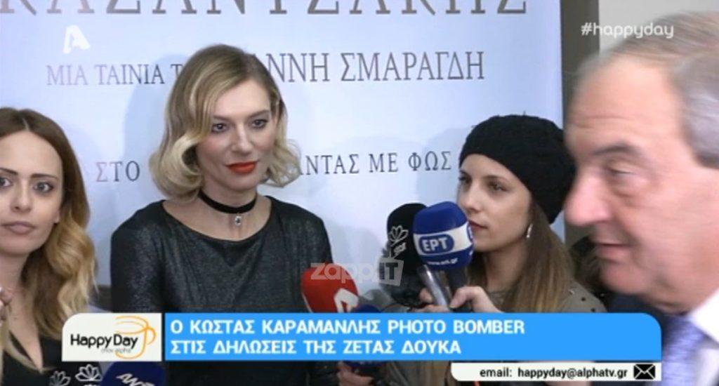 Ο Κώστας Καραμανλής καταστρέφει τη συνέντευξη της Ζέτας Δούκα! Άλαλη η ηθοποιός! [vid]