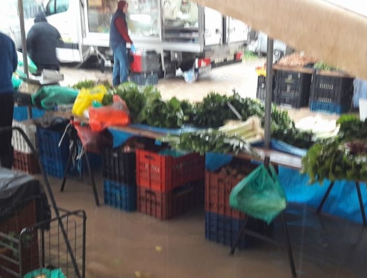 Εύβοια: Πλημμύρες και διακοπές ρεύματος στη Χαλκίδα από σφοδρή καταιγίδα – Χαμός σε λαϊκή αγορά [vids]