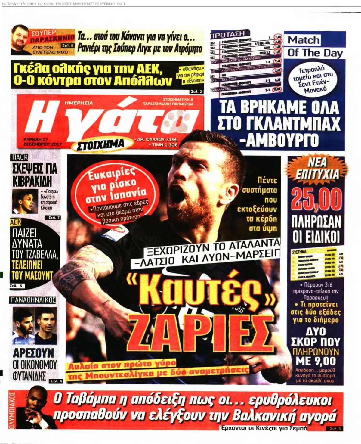 Η ΓΑΤΑ ΤΗΣ ΚΥΡΙΑΚΗΣ 17-12-2017