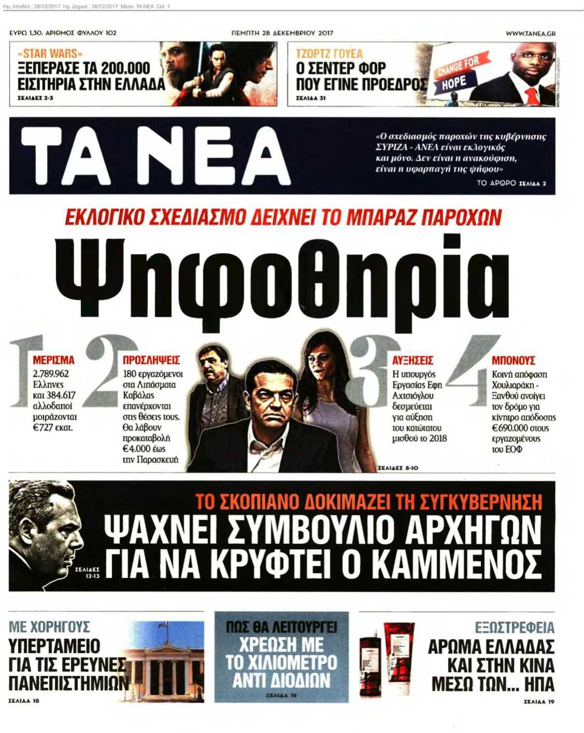 ΤΑ ΝΕΑ 28-12-2017