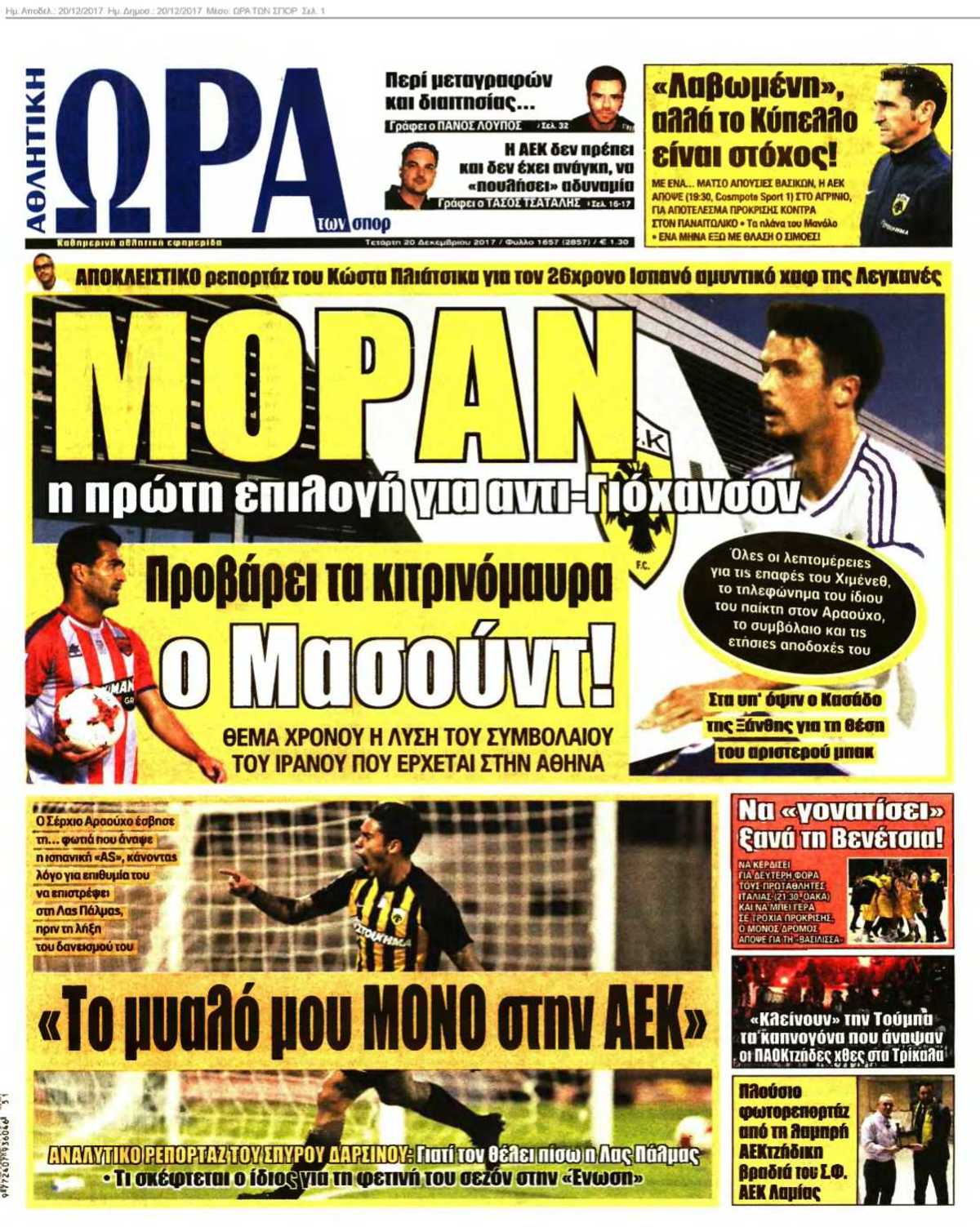 ΩΡΑ ΤΩΝ ΣΠΟΡ 20-12-2017