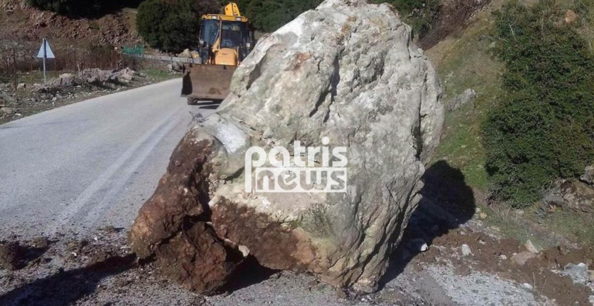 Ηλεία: Πανικός από αποκόλληση βράχου στη Δίβρη [pics]