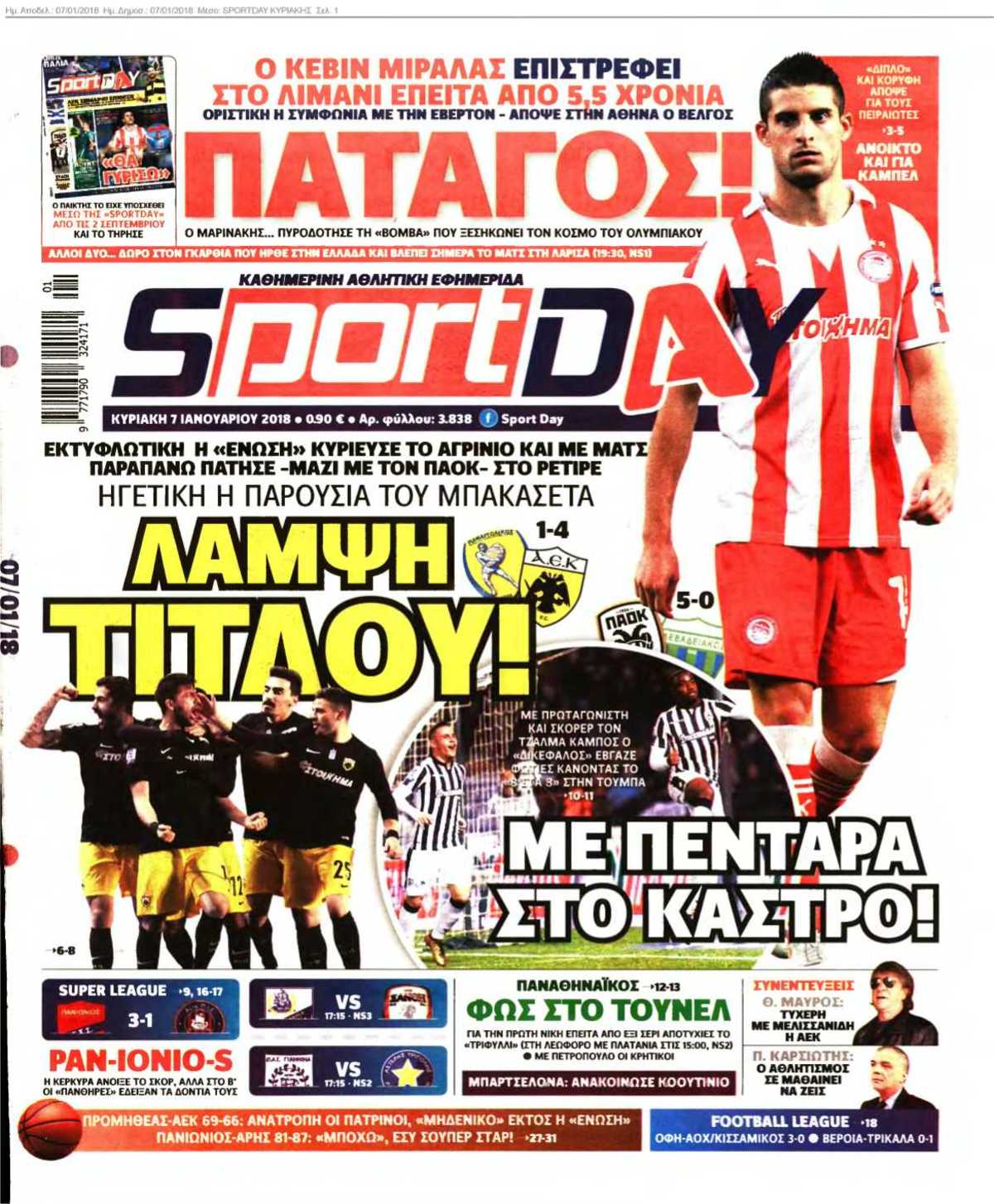 SPORTDAY ΚΥΡΙΑΚΗΣ 07-01-2018