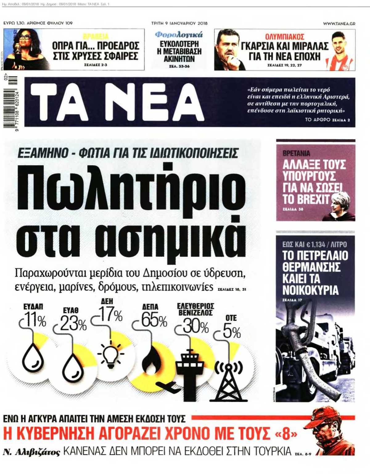 ΤΑ ΝΕΑ 09-01-2018