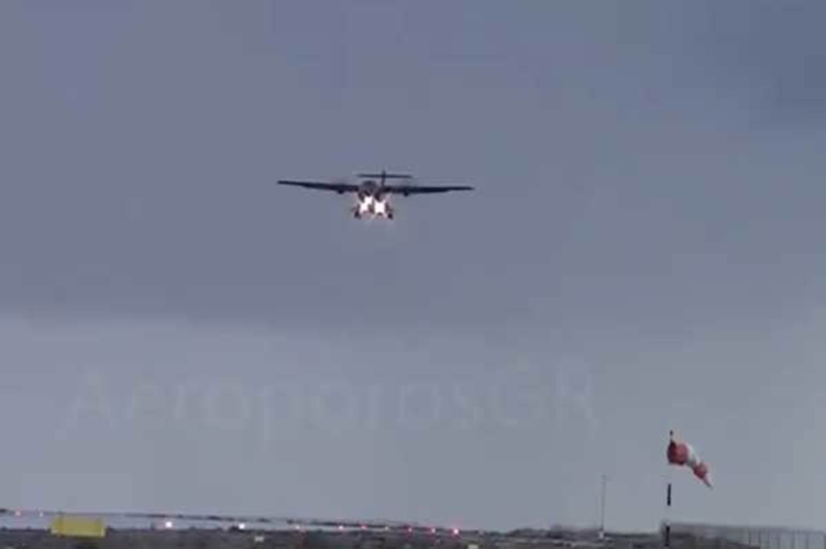 Κάλυμνος: Αεροπλάνο προσπαθεί να προσγειωθεί εν μέσω κακοκαιρίας