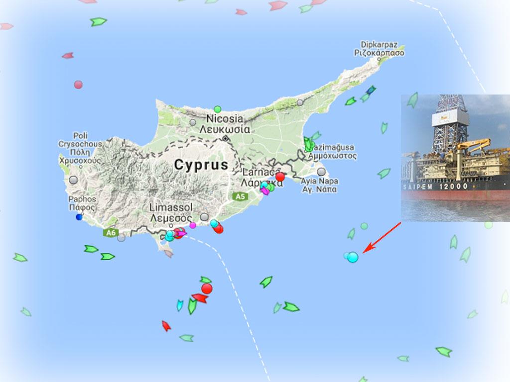 Νέο νταηλίκι από έξι τουρκικά πολεμικά πλοία στο ιταλικό γεωτρύπανο στην Κύπρο – Προσπάθησε το βράδυ να φτάσει στο στόχο και δεν το άφησαν!