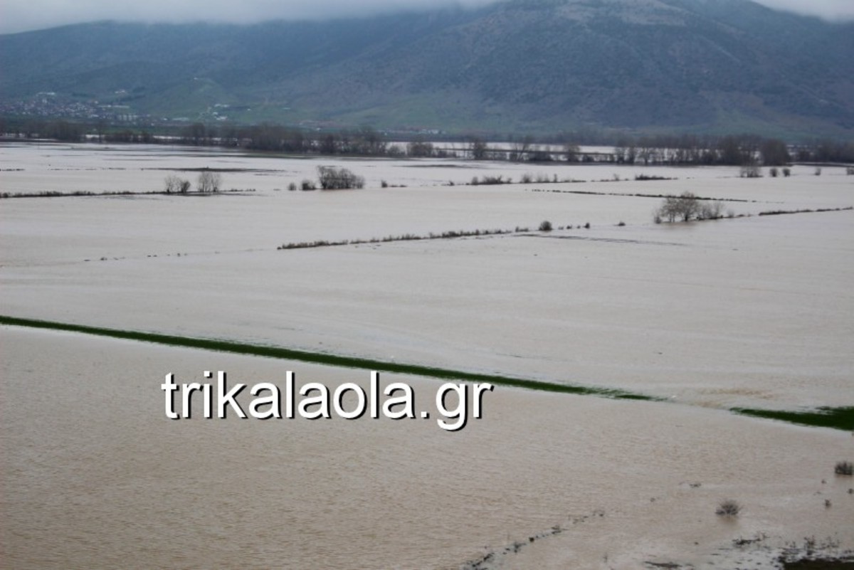 Τρίκαλα: Η στεριά έγινε θάλασσα – Τα νερά του Πηνειού κάλυψαν τα πάντα – Αγώνας για εγκλωβισμένο ζευγάρι [pics, vid]