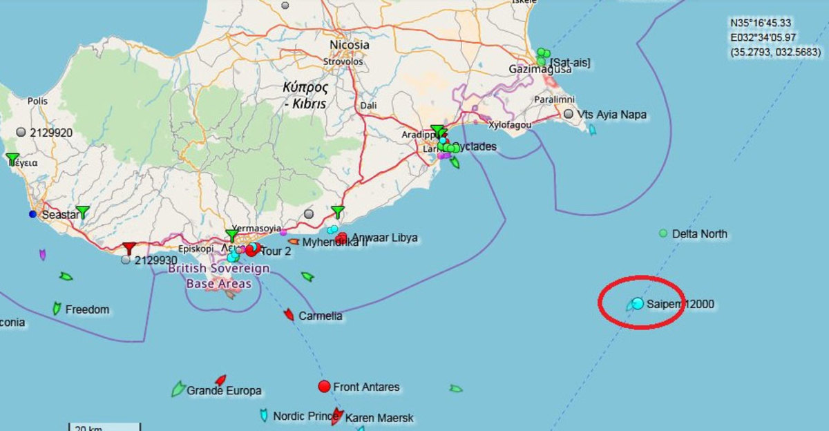 Θρίλερ στην Κυπριακή ΑΟΖ! Οι Τούρκοι απείλησαν ξανά με βύθιση το ιταλικό γεωτρύπανο Saipem 12000!