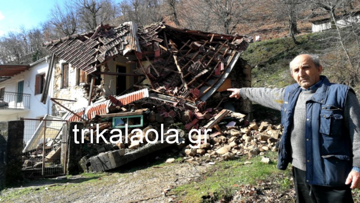 Πέφτουν σπίτια από τις κατολισθήσεις στην Καρδίτσα [vid]