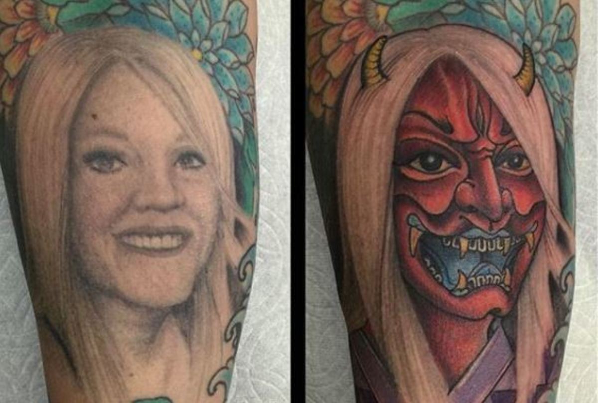 Πήρε διαζύγιο και μετέτρεψε το τατουάζ με τη γυναίκα του σε διάβολο!
