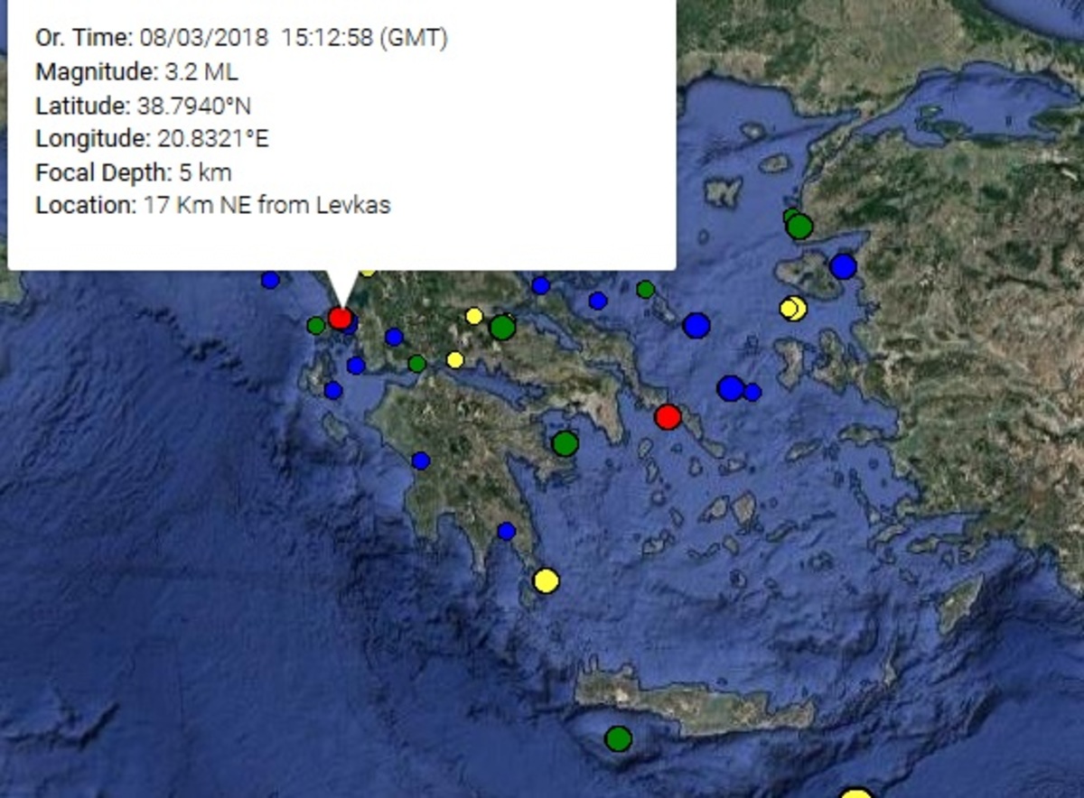 Σεισμός κοντά στη Λευκάδα