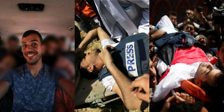 Σκληρές εικόνες: Οργή και θρήνος στην κηδεία του Παλαιστίνιου δημοσιογράφου! Τυλιγμένος με σημαία και με το γιλέκο του που έγραφε "Press"! Τον εκτέλεσαν Ισραηλινοί στρατιώτες!