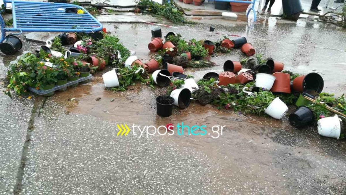 Θεσσαλονίκη: Ζημιές και σε περίπτερα της ΔΕΘ από την καταιγίδα – Καταστροφές στην ανθοέκθεση