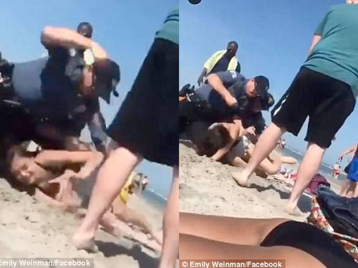 αστυνομική βία γυναίκα παραλία