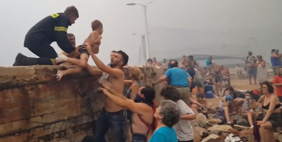 Δραματικό βίντεο! Η στιγμή που σώζουν μωρά στο φλεγόμενο Μάτι