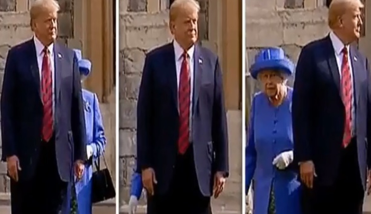 Αντίο πρωτόκολλο! Ο Τραμπ το έσπασε τρεις φορές και “πάγωσε” τη βασίλισσα Ελισάβετ – video