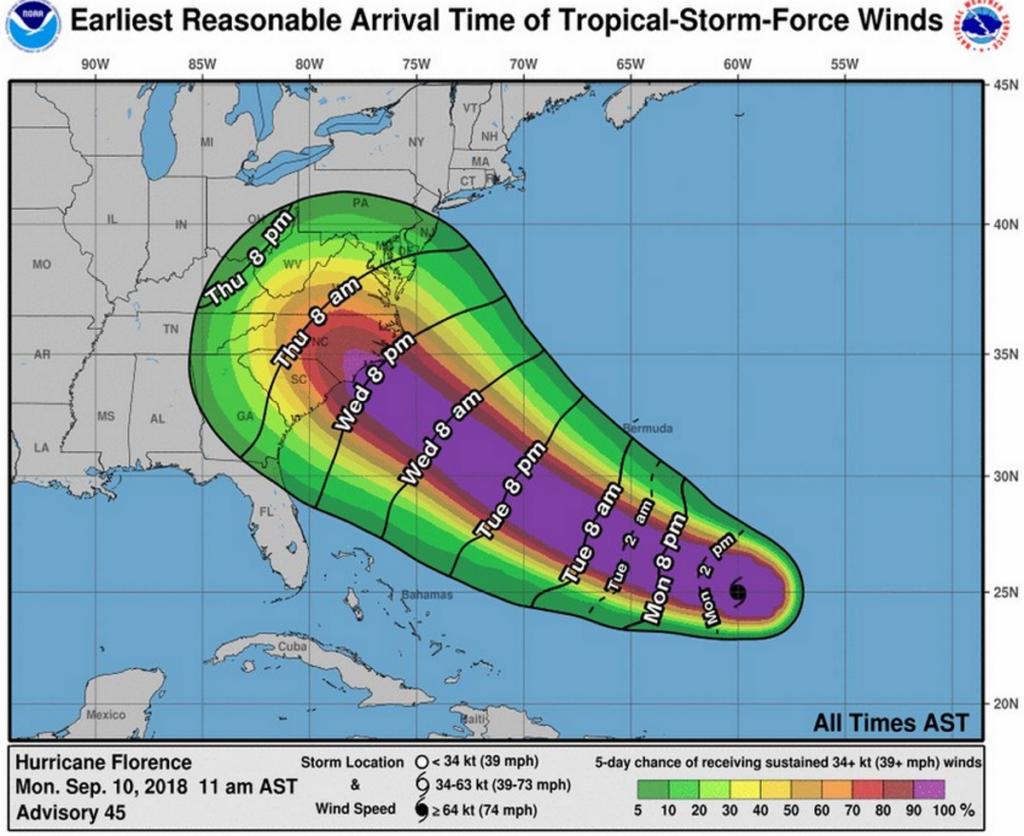 Συναγερμός στις ΗΠΑ! Καταφτάνει ο τυφώνας Φλόρενς!