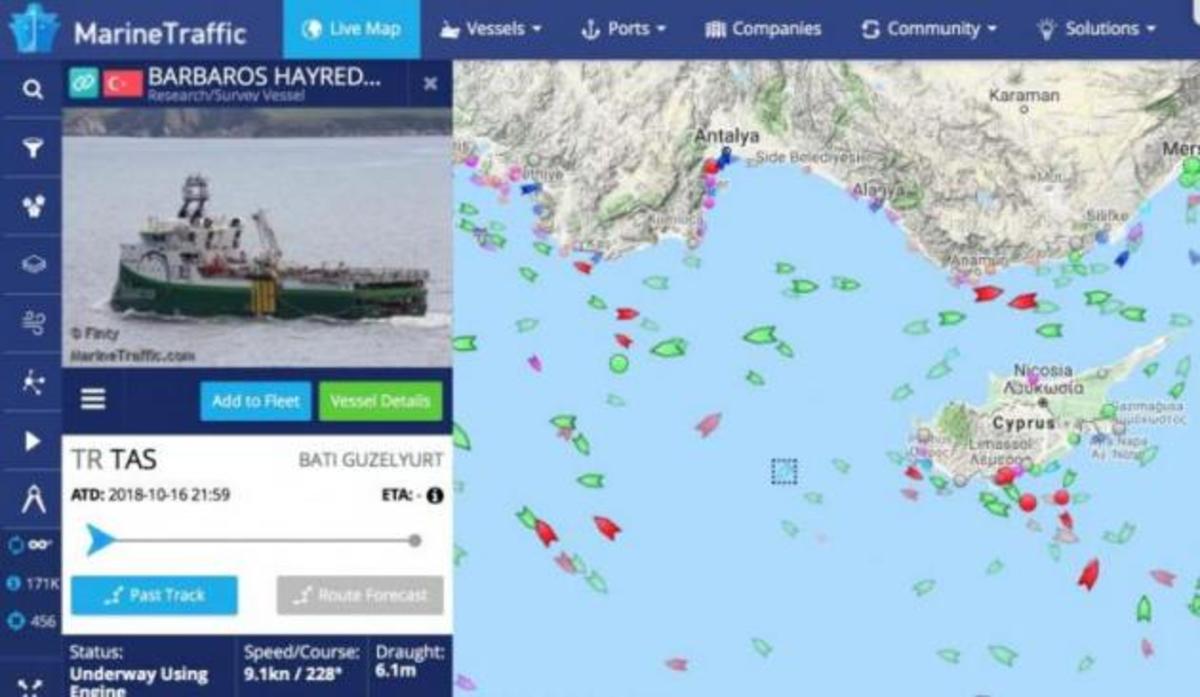 Μπήκε το φιτίλι στην ΑΟΖ της Κύπρου – Το Barbaros δυτικά της Πάφου! [pic]