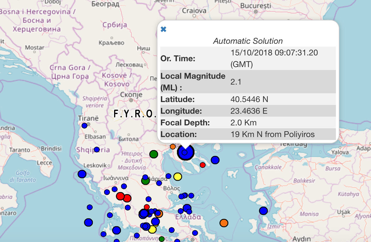 Σεισμός τώρα στη Θεσσαλονίκη – Τι καταγράφουν live οι σεισμογράφοι
