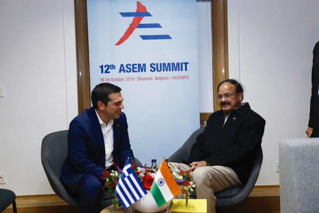 Διμερείς συναντήσεις του Αλέξη Τσίπρα με τους αντιπροέδρους της Ινδίας και της Ινδονησίας