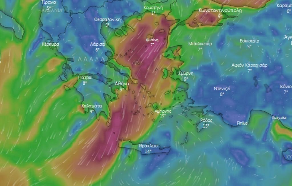 καιρός χιόνια Πηνελόπη