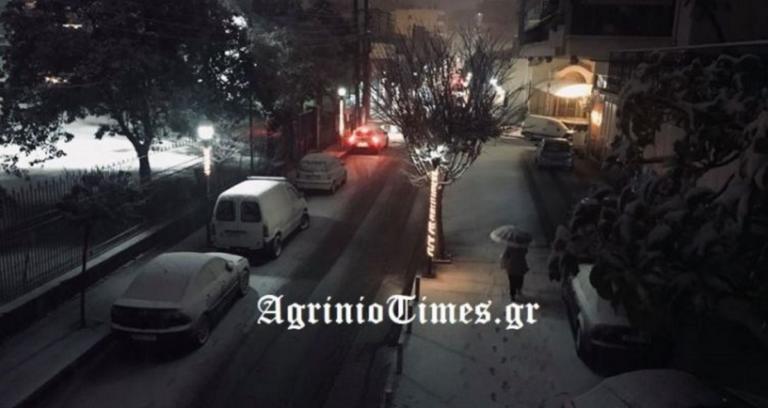 Καιρός: Χιονίζει στο Αγρίνιο – video