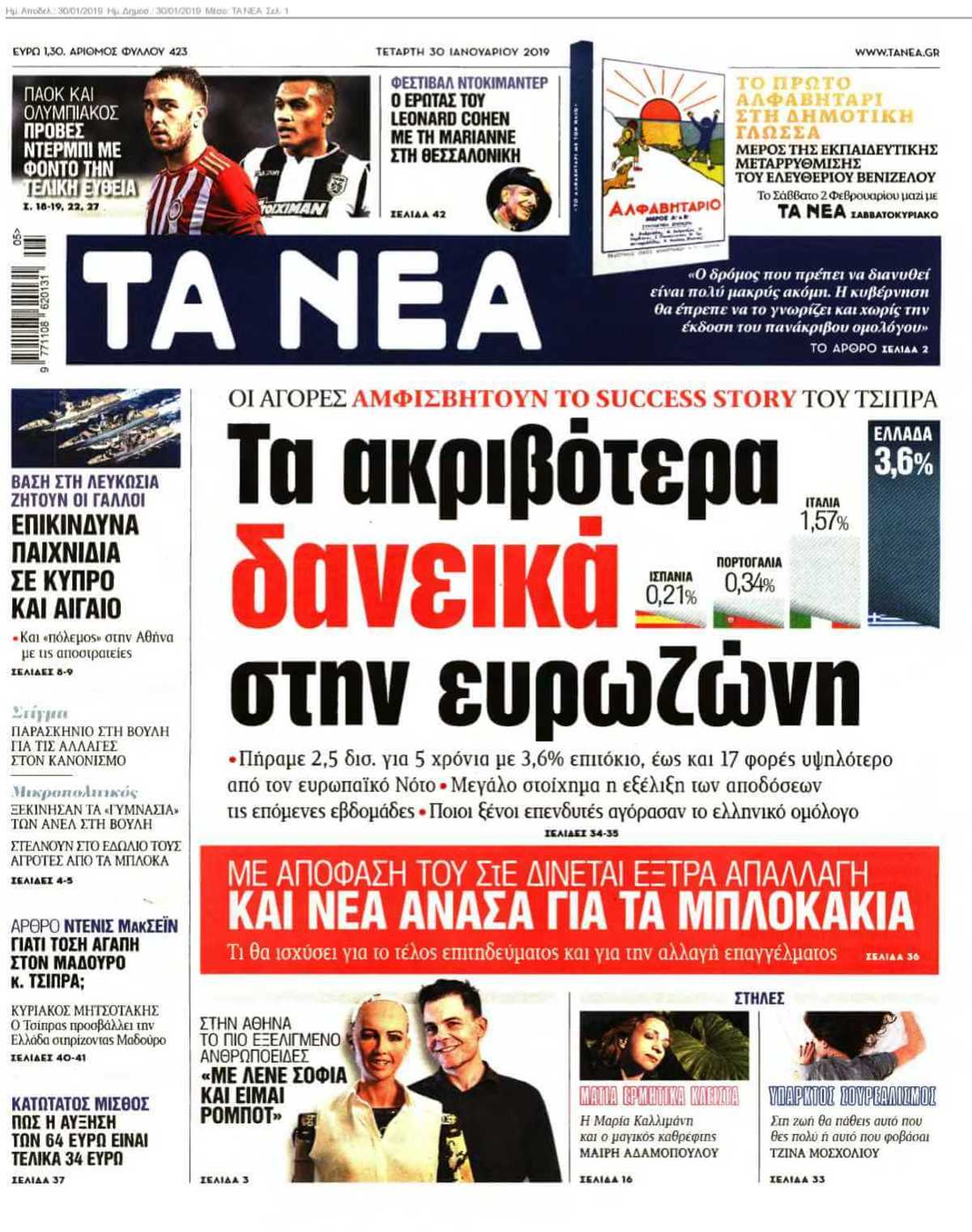 ΤΑ ΝΕΑ 30-01-2019
