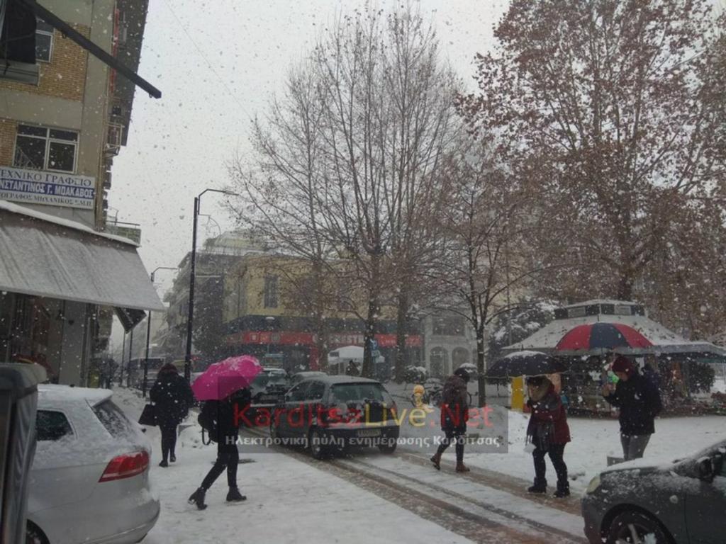Καιρός: Σφοδρή χιονόπτωση στην Καρδίτσα – video