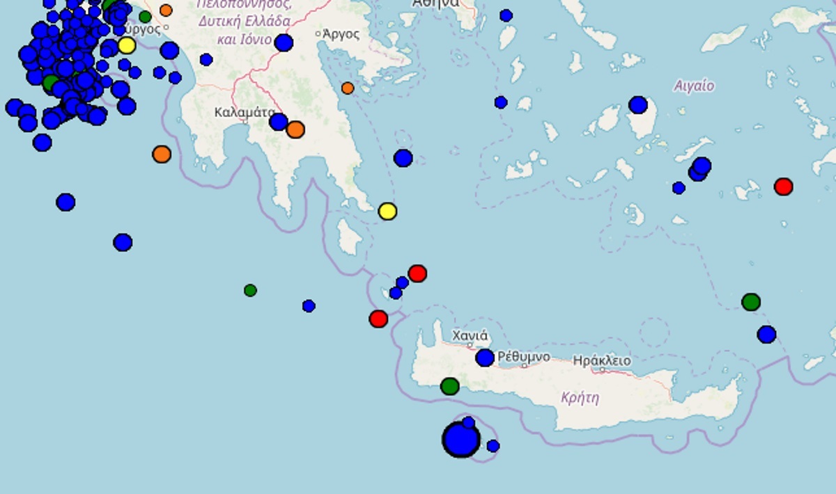 Σεισμός στα Χανιά – Τι καταγράφουν τώρα οι σεισμογράφοι