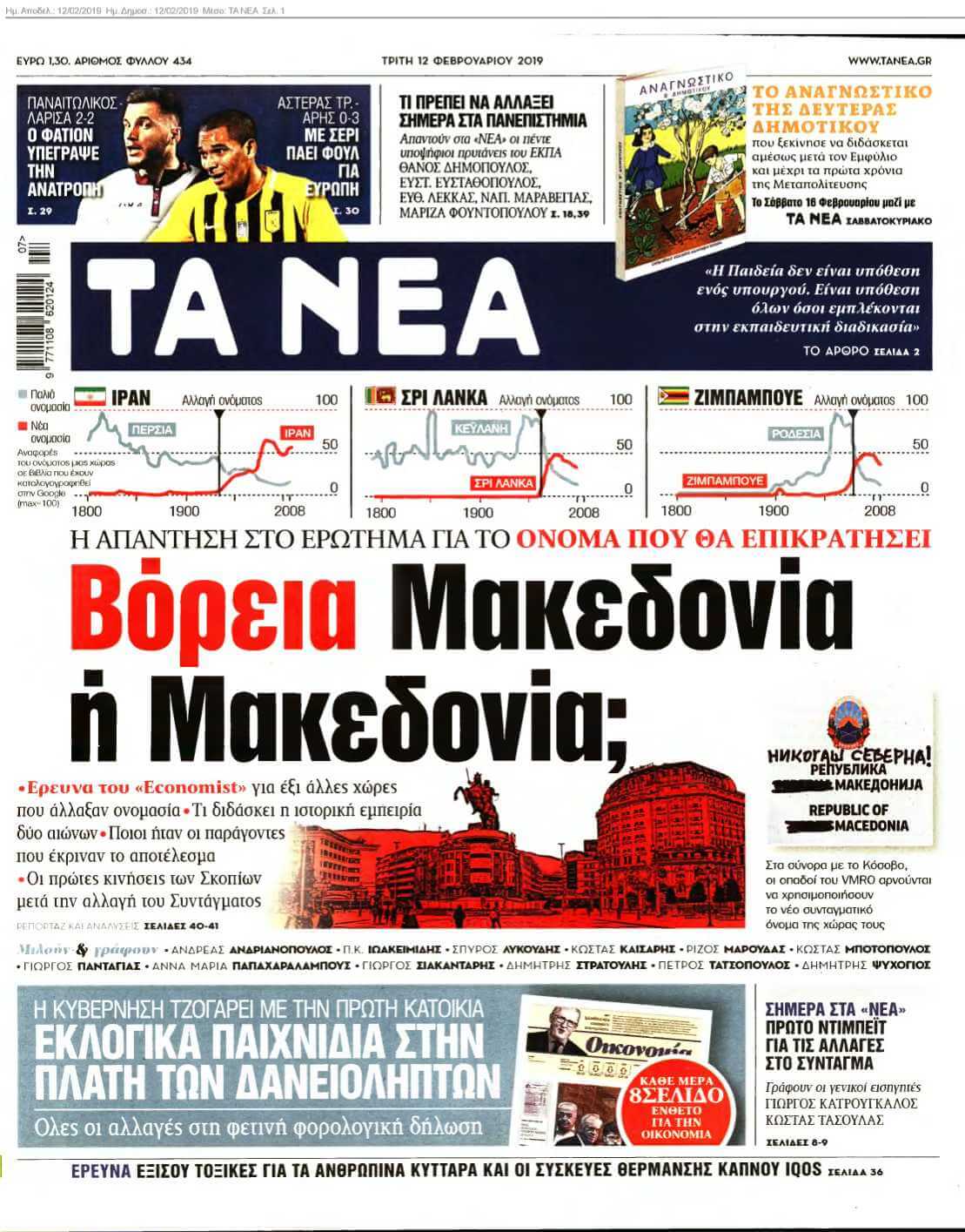 ΤΑ ΝΕΑ 12-02-2019