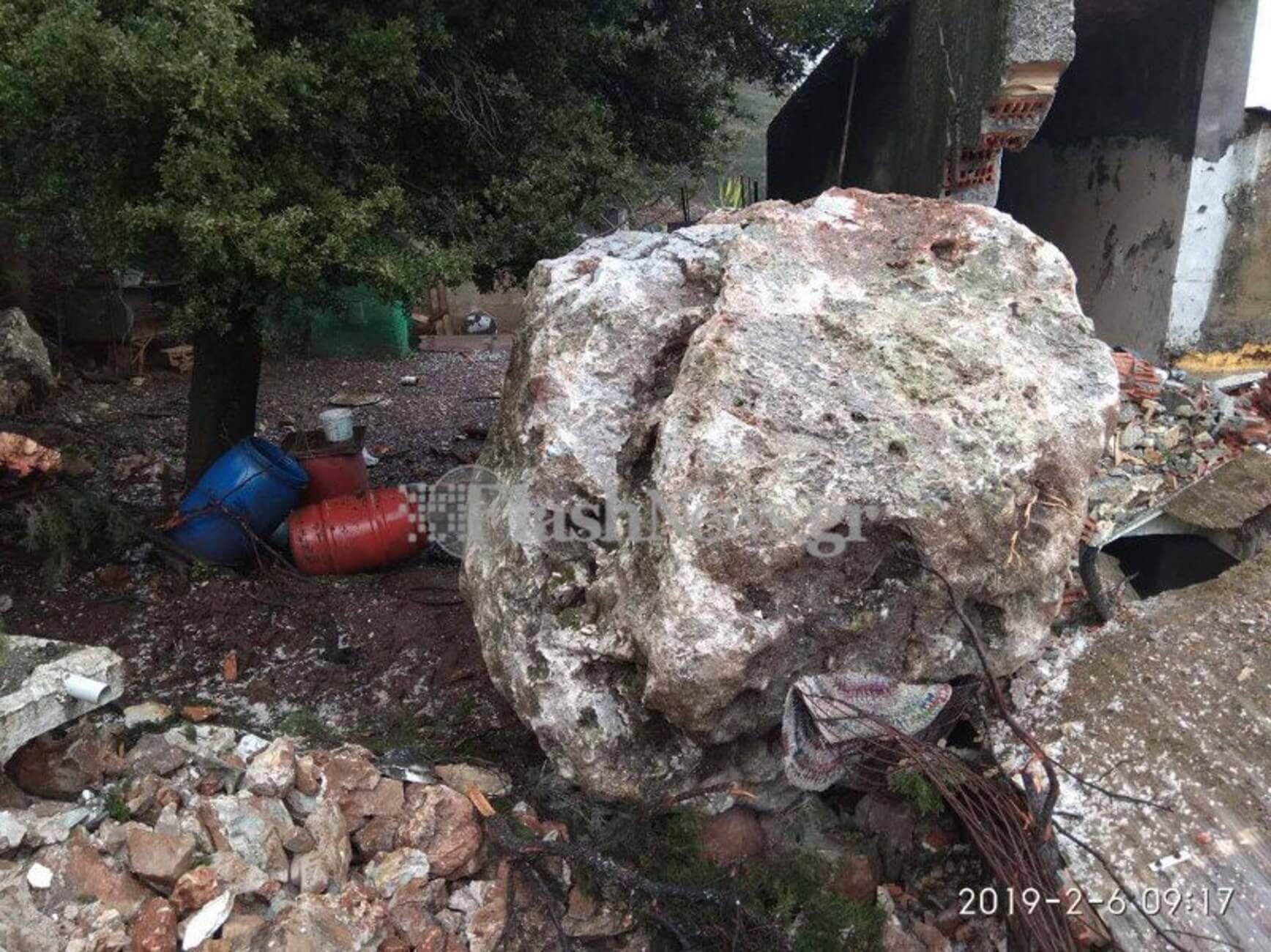 Σφακιά: Αυτός είναι ο βράχος των 25 τόνων που διέλυσε σπίτι – Τρόμος για γυναίκα που βρισκόταν μέσα [pics]