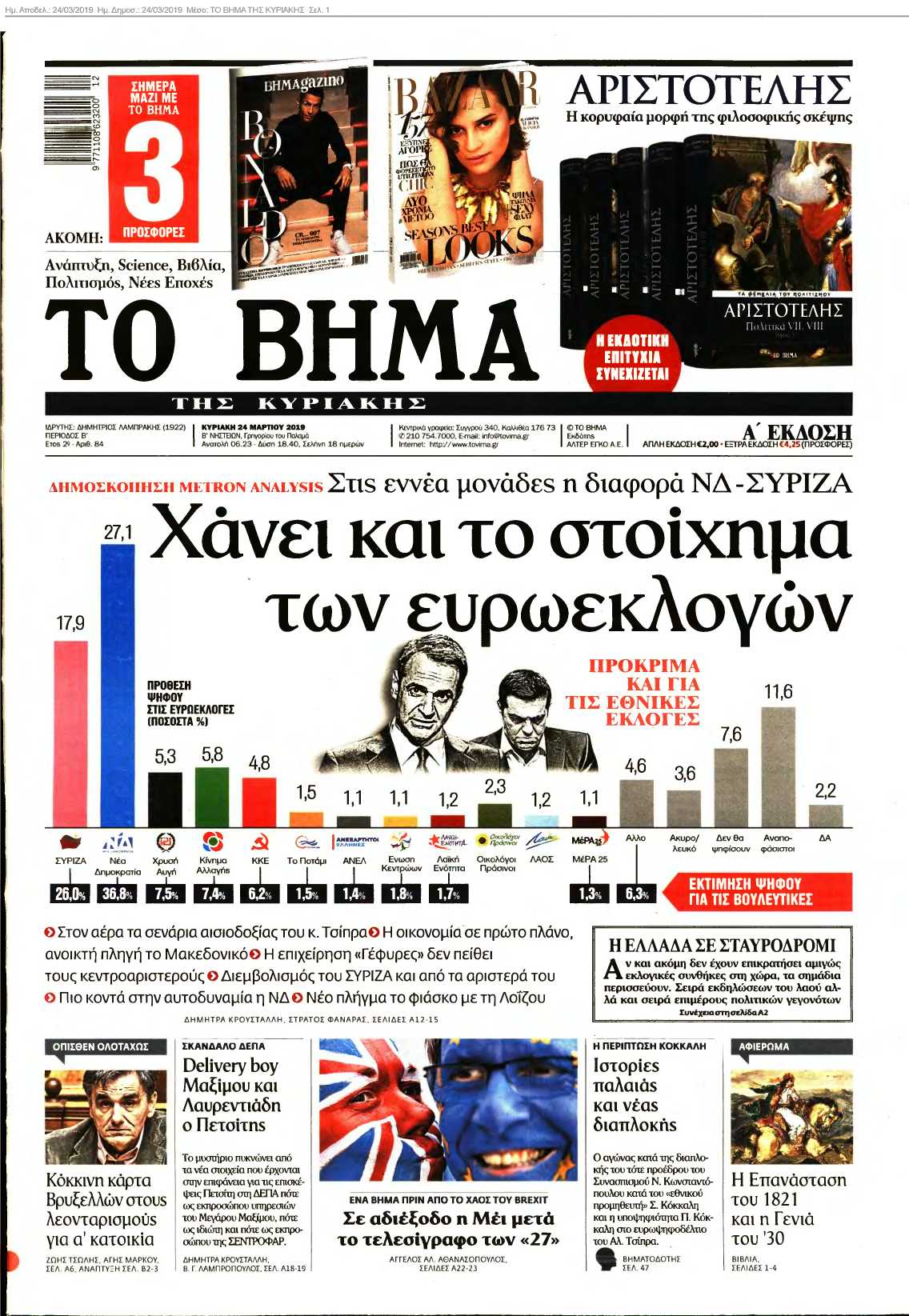 ΤΟ ΒΗΜΑ ΤΗΣ ΚΥΡΙΑΚΗΣ 24-03-2019