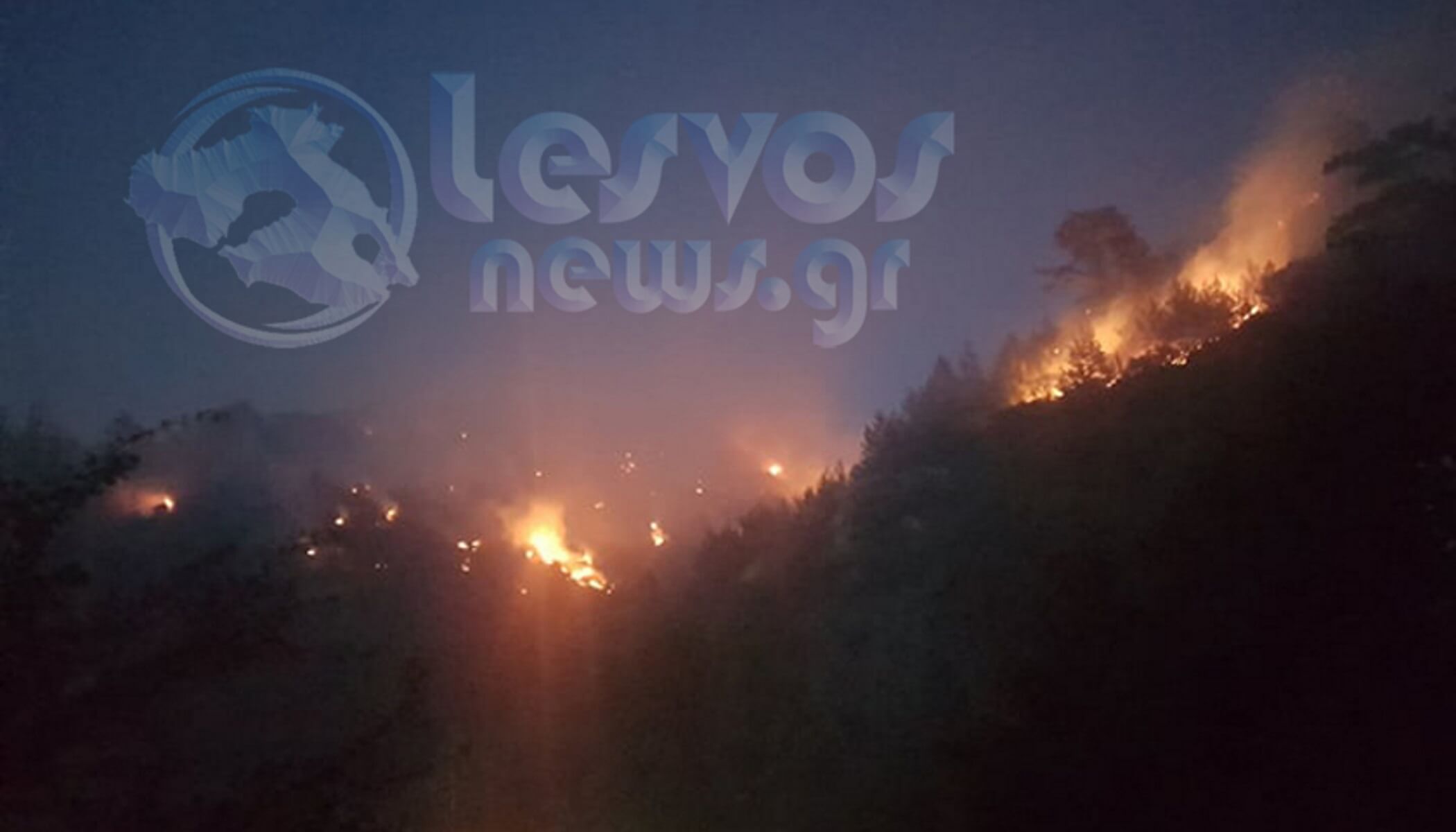 Νύχτα στις φλόγες! Αγωνιούν οι κάτοικοι στη Λέσβο – video