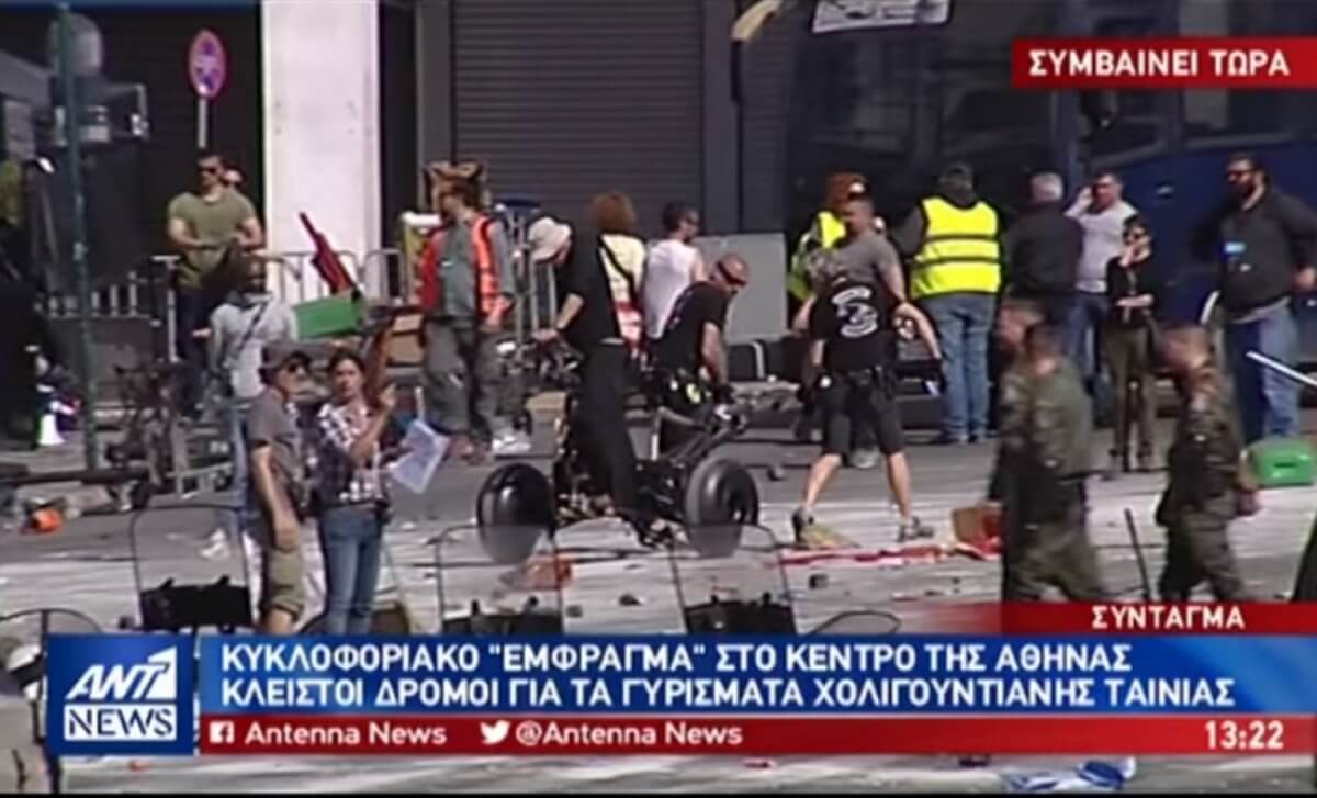 Γυρίσματα Χολιγουντιανής ταινίας στο κέντρο της Αθήνας