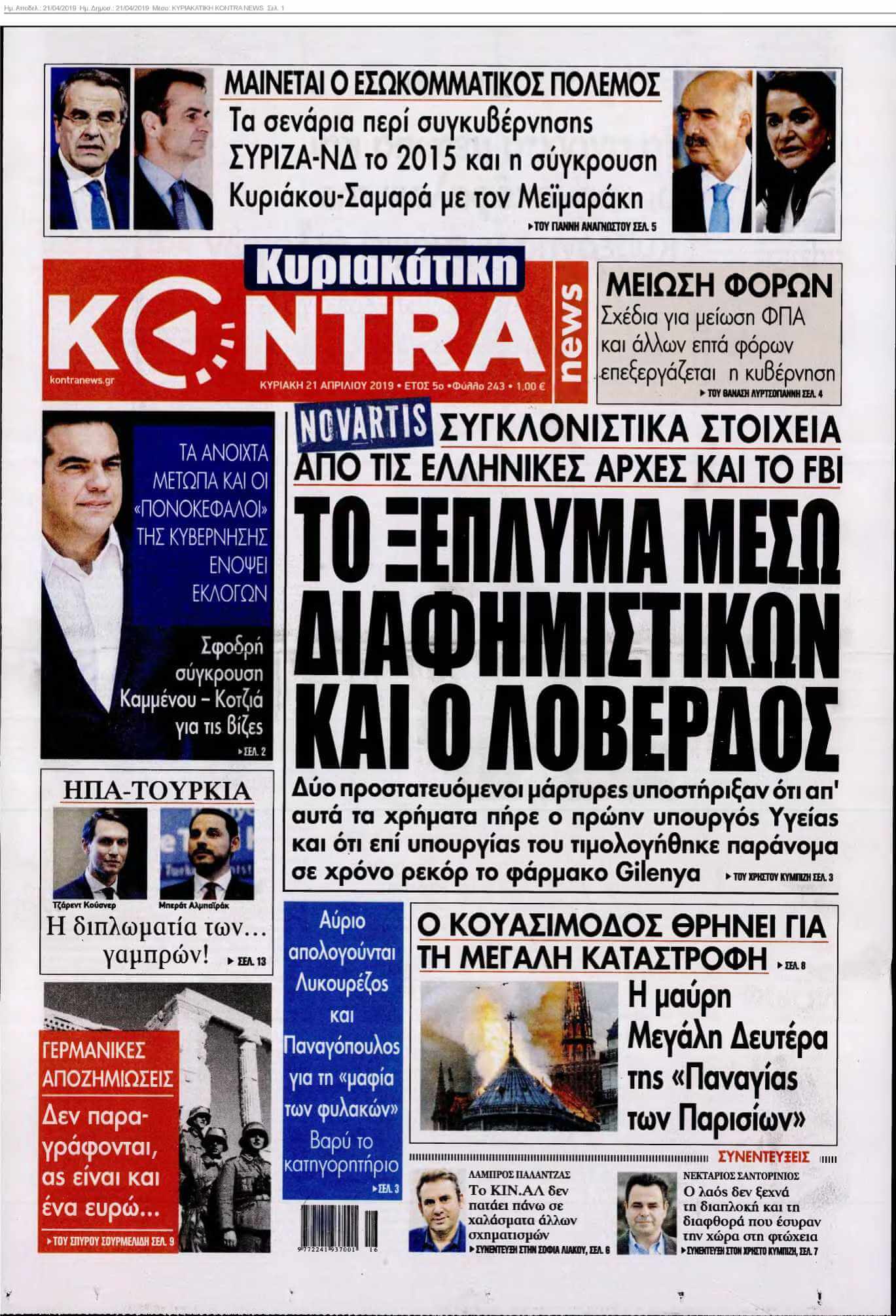 ΚΥΡΙΑΚΑΤΙΚΗ KONTRA NEWS 21-04-2019