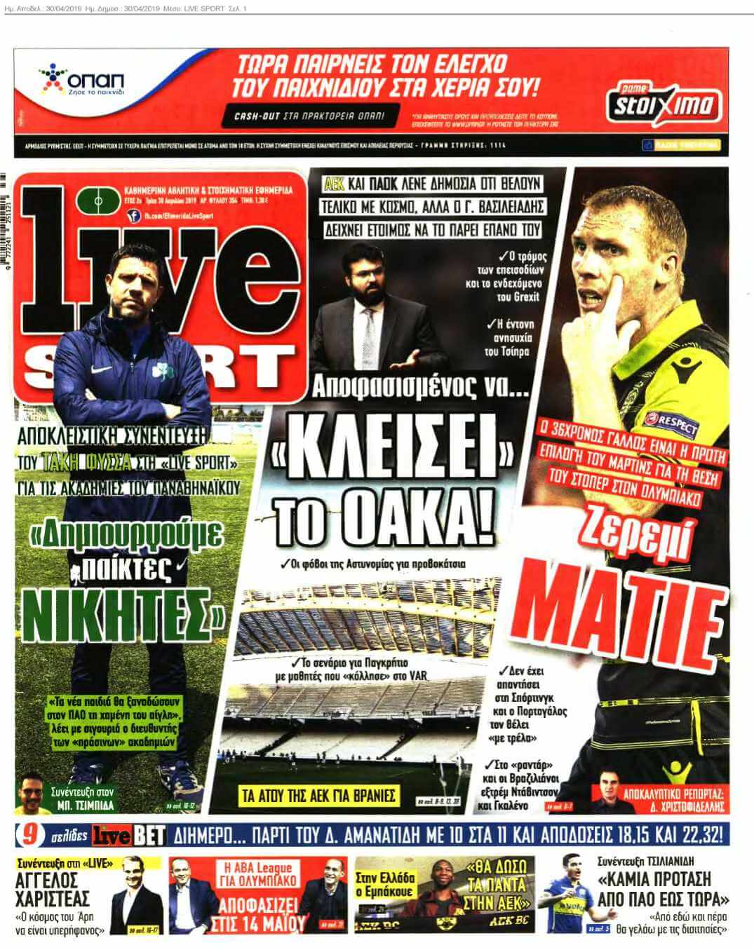 LIVE SPORT 30-04-2019