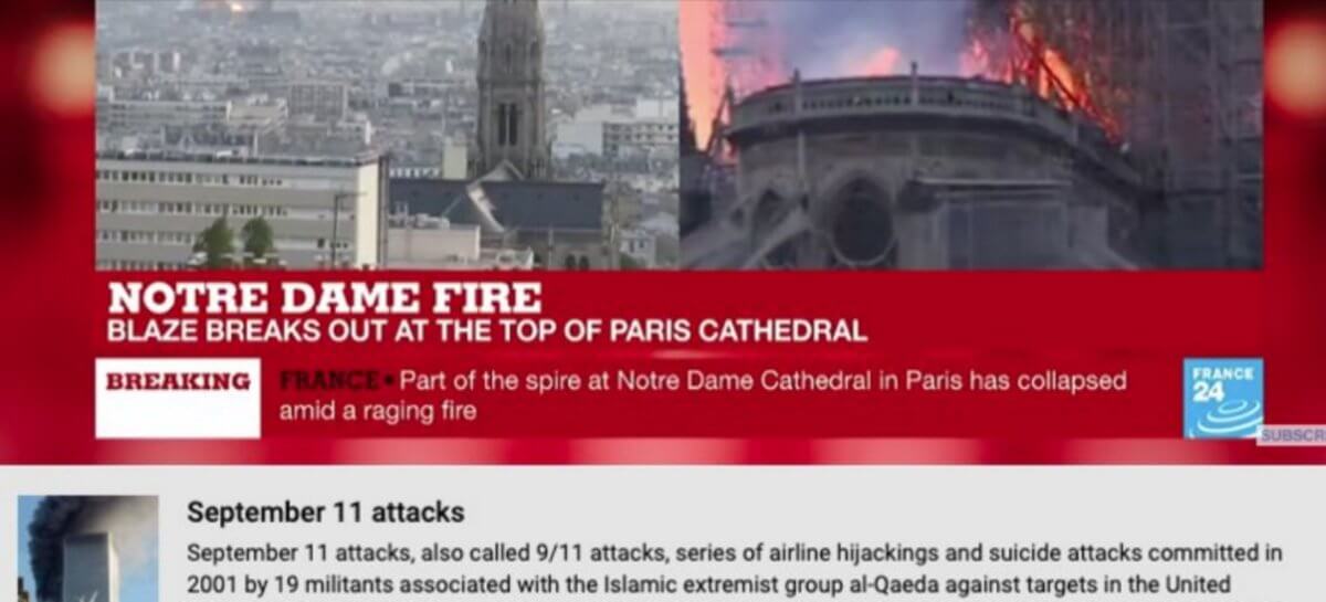 Παναγία των Παρισίων: Γκέλα του YouTube – Συνέδεσε την πυρκαγιά με την 11η Σεπτεμβρίου! Video