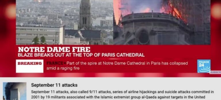Παναγία των Παρισίων: Γκέλα από το YouTube - Συνόδευσε τις εικόνες με κείμενο από τις επιθέσεις της 11ης Σεπτεμβρίου! Video