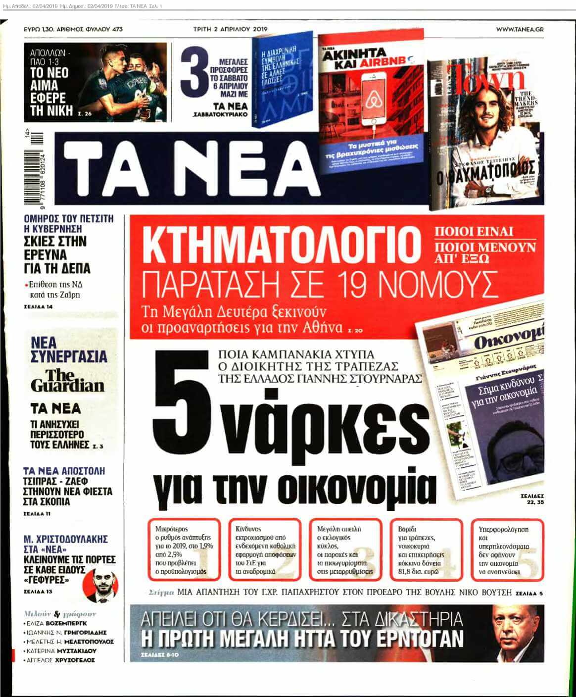 ΤΑ ΝΕΑ 02-04-2019