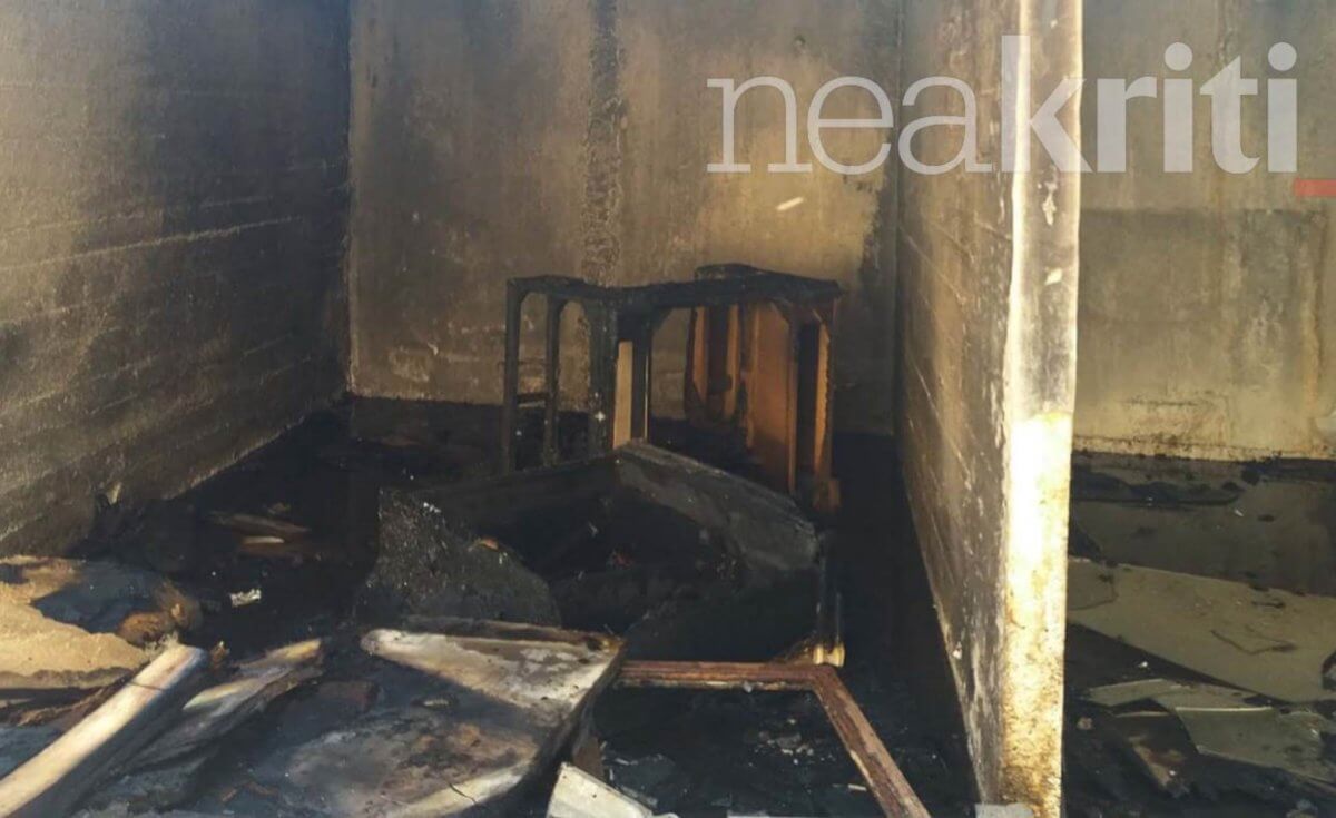 Ηράκλειο: Εικόνες καταστροφής σε παλιά έκθεση επίπλων – Άφησε μόνο στάχτη πίσω της η φωτιά