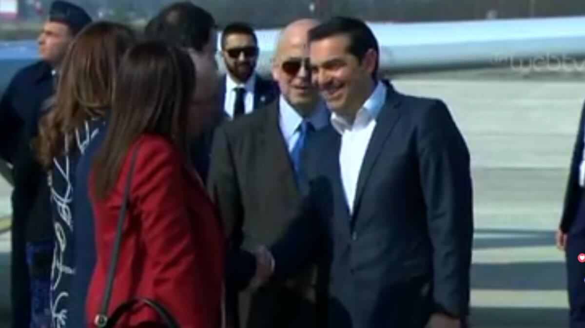 Η άφιξη του Τσίπρα στα Σκόπια