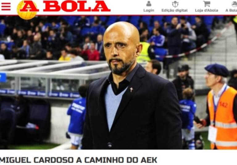 «A Bola»: «Στο δρόμο για την ΑΕΚ ο Καρντόσο»