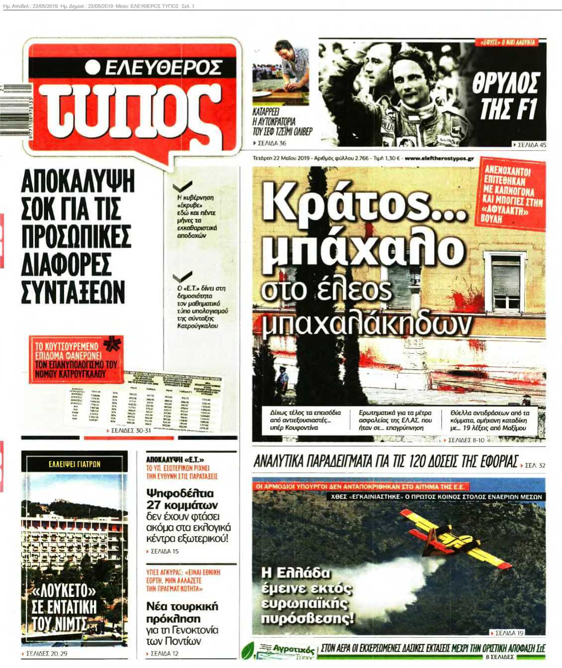 ΕΛΕΥΘΕΡΟΣ ΤΥΠΟΣ 22-05-2019