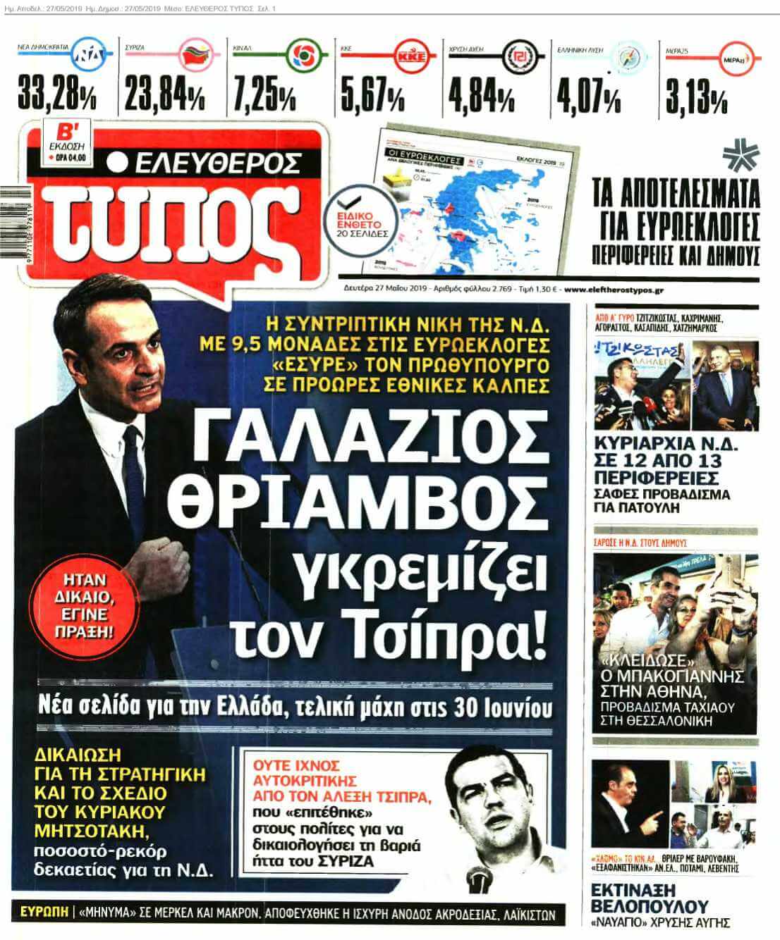 ΕΛΕΥΘΕΡΟΣ ΤΥΠΟΣ 27-05-2019
