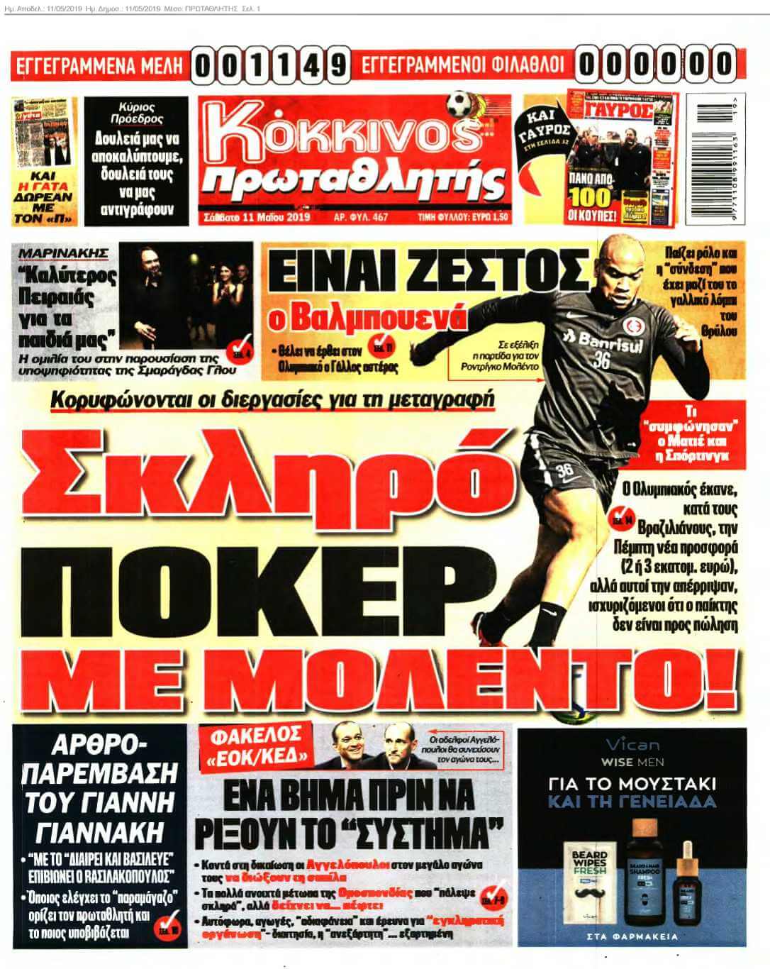 ΠΡΩΤΑΘΛΗΤΗΣ 11-05-2019